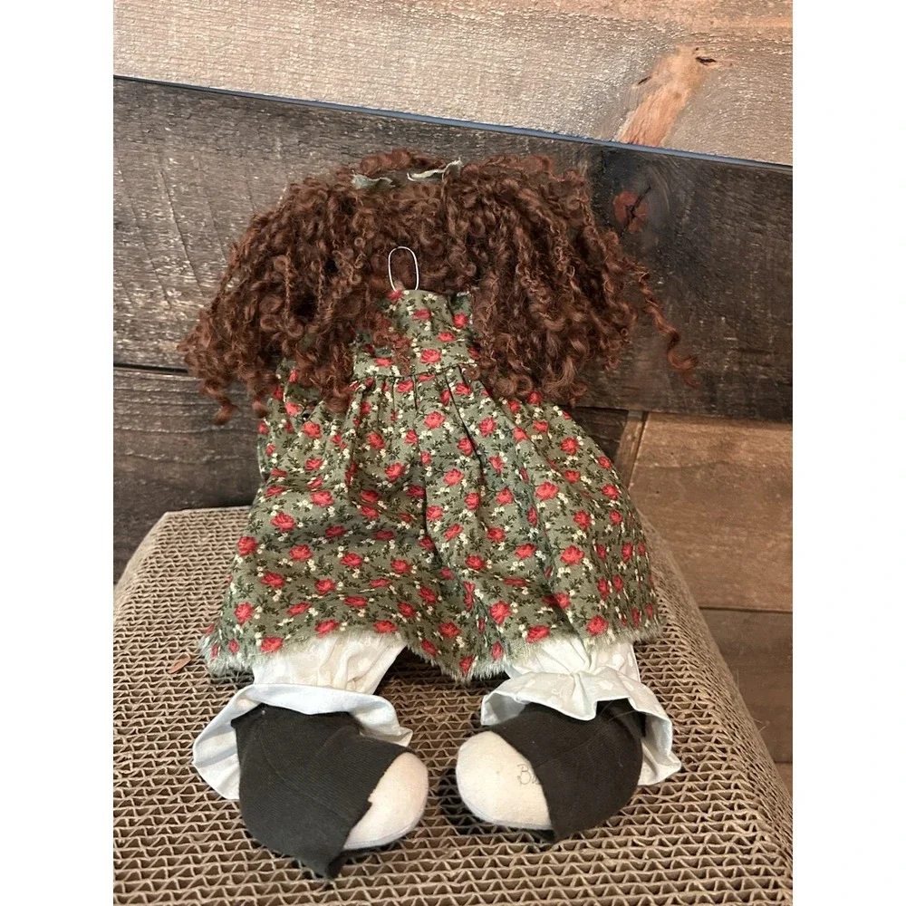 Vintage‎ Handmade Doll With Puppy & Bone Country Farmhouse